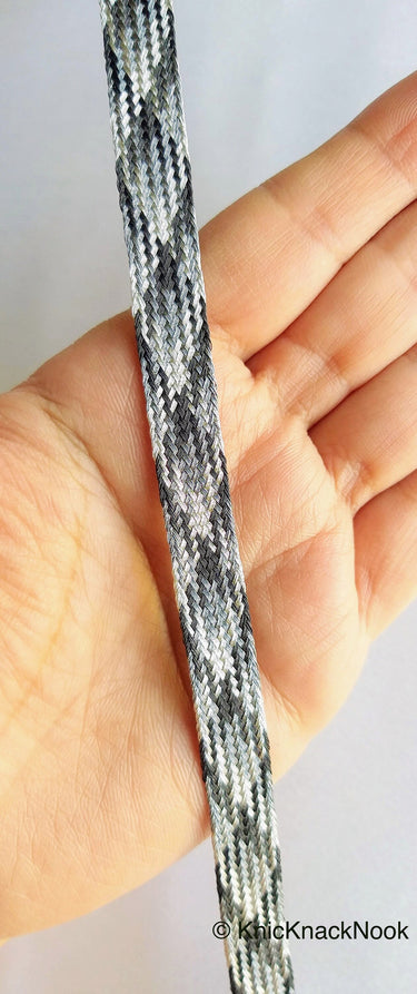 Pink / Silver / Light Pink And Grey Thread Lace Trim, Basket Weave, Friendship Bracelet